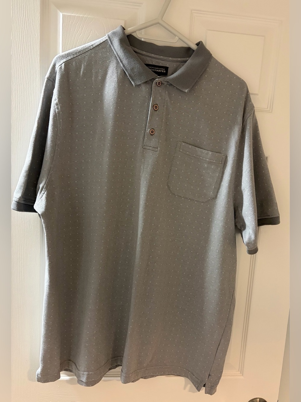 Men’s Denver Hayes Gray Golf Shirt.